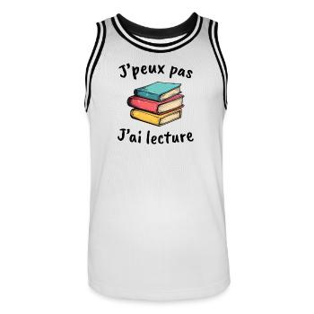 Bücher, Lesergeschenk-Idee, ich kann es nicht haben - Männer Basketball-Trikot - Weiß/Schwarz - Vorne - AI Model Male 185 dark (185cm)