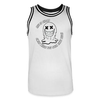 Leben und Teeth.TR - Männer Basketball-Trikot - Weiß/Schwarz - Vorne - AI Model Male 185 dark (185cm)