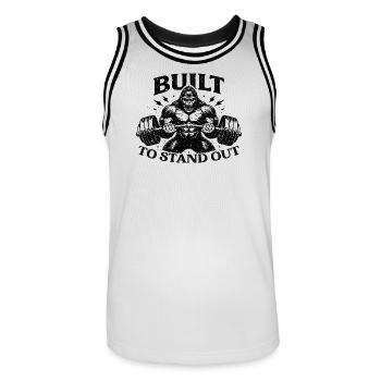 Gym Gorilla conçu pour se démarquer - Maillot de basket Homme - blanc/noir - Devant - AI Model Male 185 dark (185cm)