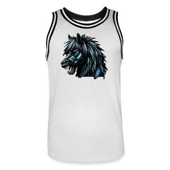 Cheval - Maillot de basket Homme - blanc/noir - Devant - AI Model Male 185 dark (185cm)
