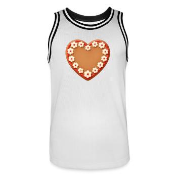Mother's Day Gift Mother's Day Gift Idea - Men's Basketball Jersey - white/black - Front - AI Model Male 185 dark (185cm)