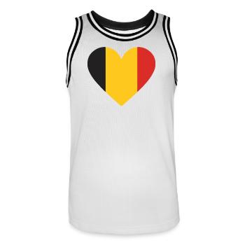 Humor, belgisch, belgisch, Flagge, Pommes, Pommes - Männer Basketball-Trikot - Weiß/Schwarz - Vorne - AI Model Male 185 dark (185cm)