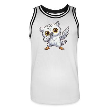 Coole Schneeeule Dabbing Kids Eule Dab - Männer Basketball-Trikot - Weiß/Schwarz - Vorne - AI Model Male 185 dark (185cm)