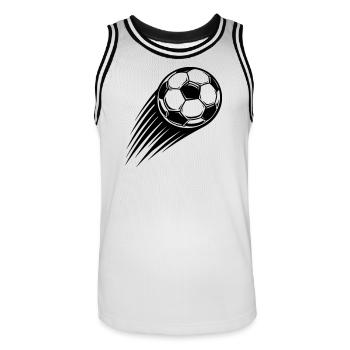 Soccer Ball Icon - Men's Basketball Jersey - white/black - Front - AI Model Male 185 dark (185cm)