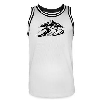 Piste de ski Mountains - Maillot de basket Homme - blanc/noir - Devant - AI Model Male 185 dark (185cm)