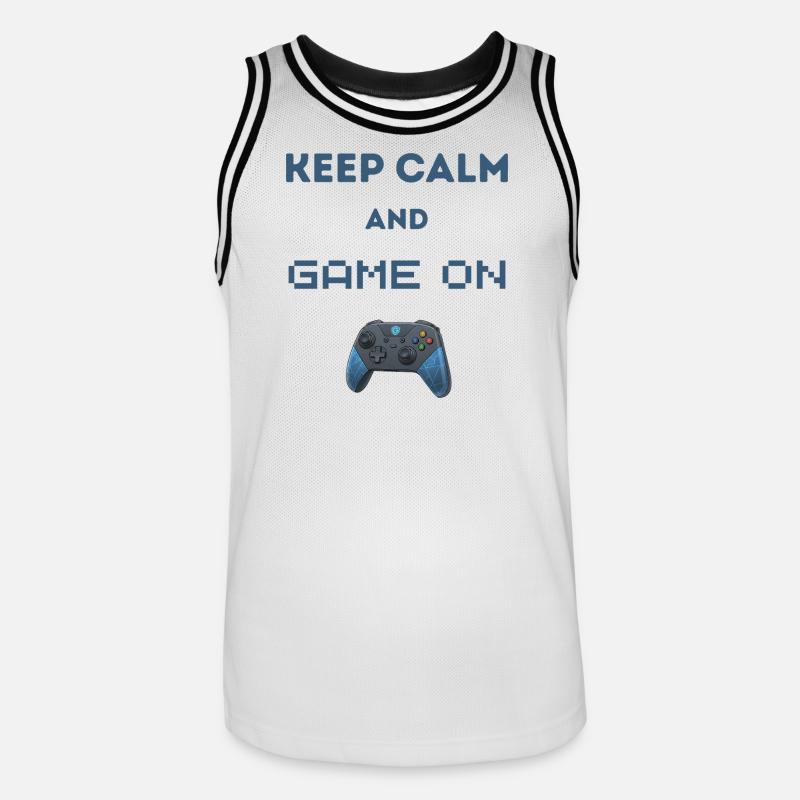 Resta calmo e continua il gioco - Maglia da basket per uomo - bianco/nero