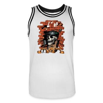 Upload_Logo - Men's Basketball Jersey - white/black - Front - AI Model Male 185 dark (185cm)