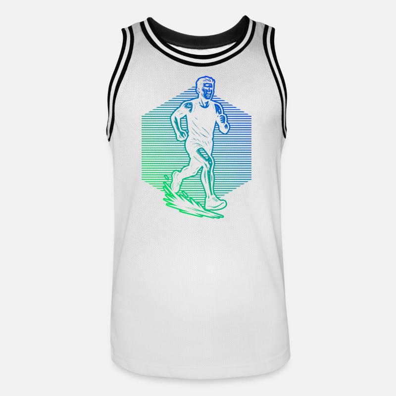 Graphismes de course pour les courses - Maillot de basket Homme - blanc/noir