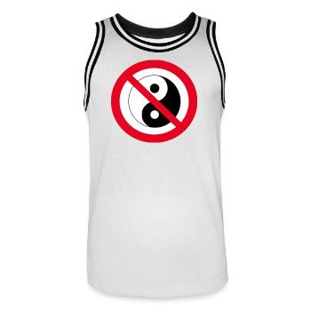 Forbidden Yin Yang: anti-balance symbol - Men's Basketball Jersey - white/black - Front - AI Model Male 185 dark (185cm)