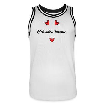 RETRAITEE. RETRAITE. BONNE RETRAITE. VELO - Maillot de basket Homme - blanc/noir - Devant - AI Model Male 185 dark (185cm)