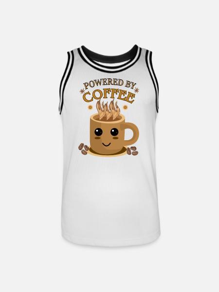 Coffee Power Mug Motif - Men's Basketball Jersey - white/black