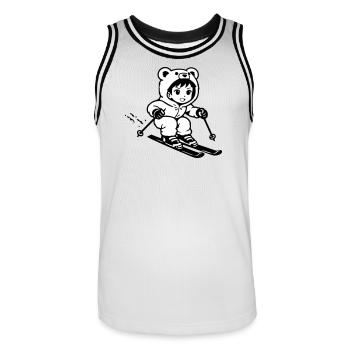 Ski Bears in Anime Style - Men's Basketball Jersey - white/black - Front - AI Model Male 185 dark (185cm)