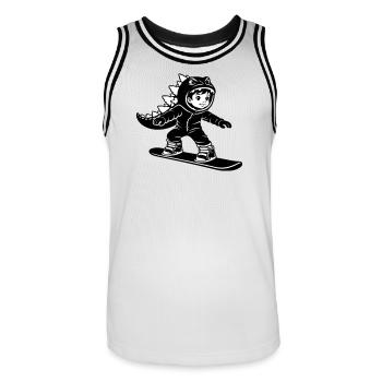 Dragon Garçon du Snowboard - Maillot de basket Homme - blanc/noir - Devant - AI Model Male 185 dark (185cm)