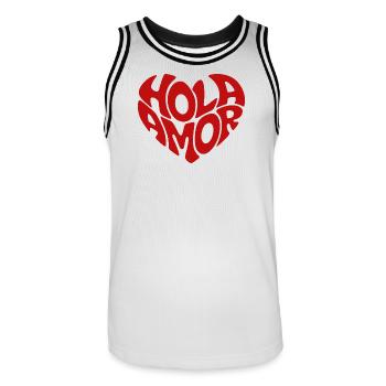 Hola Amor Rétro Red Heart Love - Maillot de basket Homme - blanc/noir - Devant - AI Model Male 185 dark (185cm)