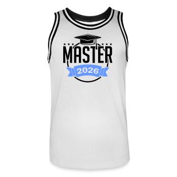 Master 2026 Abschluss Promotion Sponsion - Männer Basketball-Trikot - Weiß/Schwarz - Vorne - AI Model Male 185 dark (185cm)