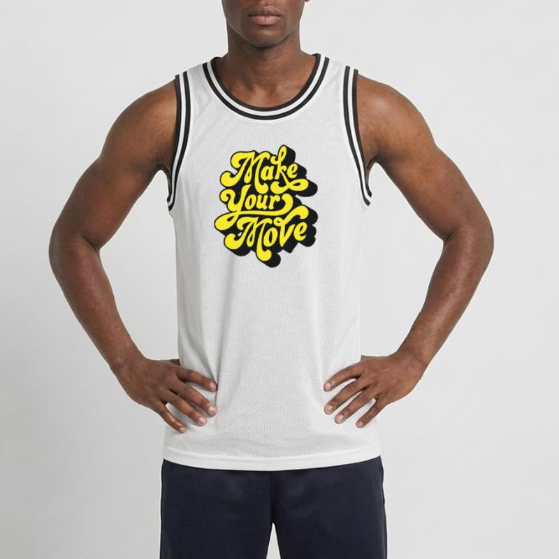 Make Your Move – Neon Script Men's Basketball Jersey