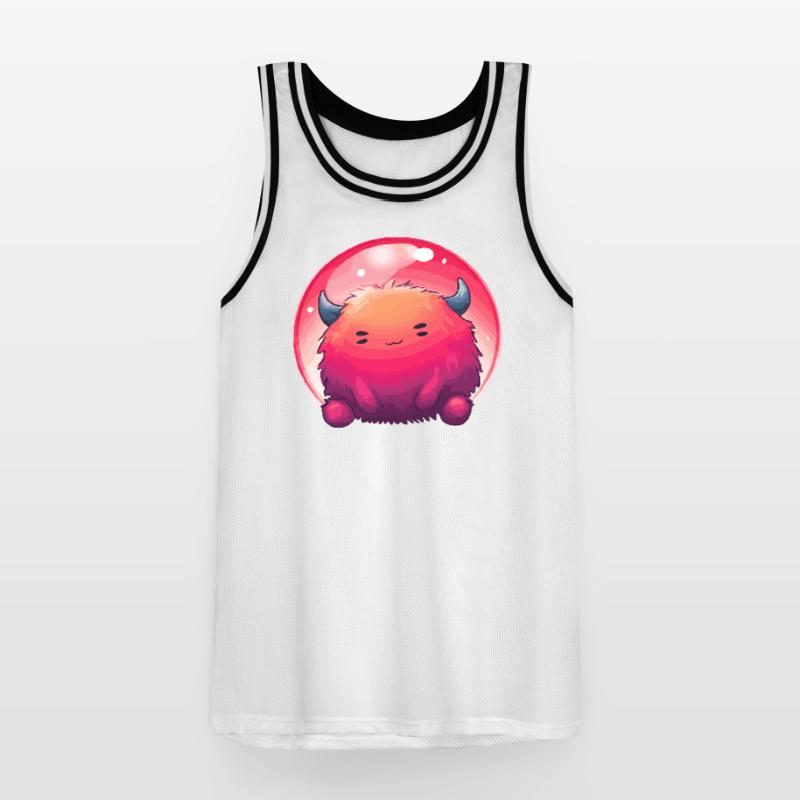 Fluffy Monster Face Gradient Men's Basketball Jersey