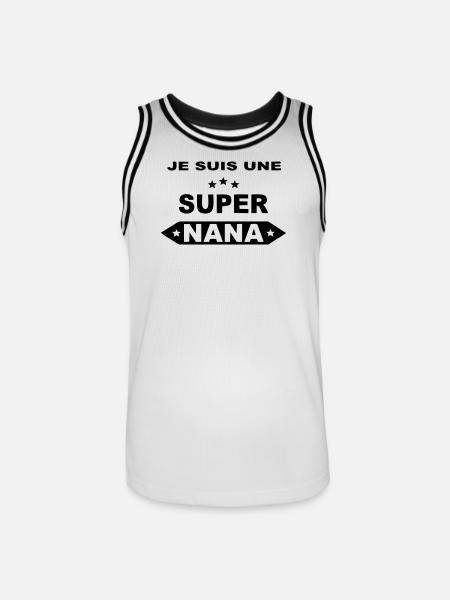 Je suis une super nana - Maillot de basket Homme - blanc/noir