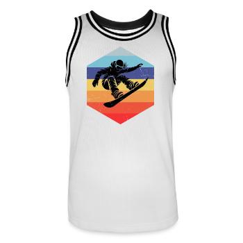 Snowboard Love Clear Cherche du snowboard pour - Maillot de basket Homme - blanc/noir - Devant - AI Model Male 185 dark (185cm)
