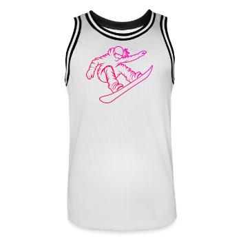 A motif only for snowboards for women - Men's Basketball Jersey - white/black - Front - AI Model Male 185 dark (185cm)