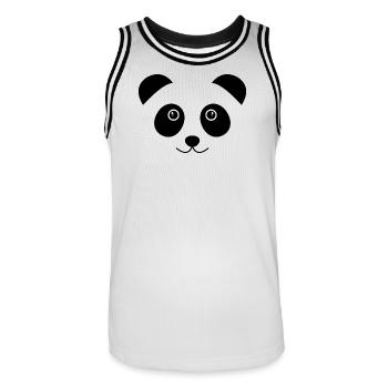 Visage de panda - Maillot de basket Homme - blanc/noir - Devant - AI Model Male 185 dark (185cm)