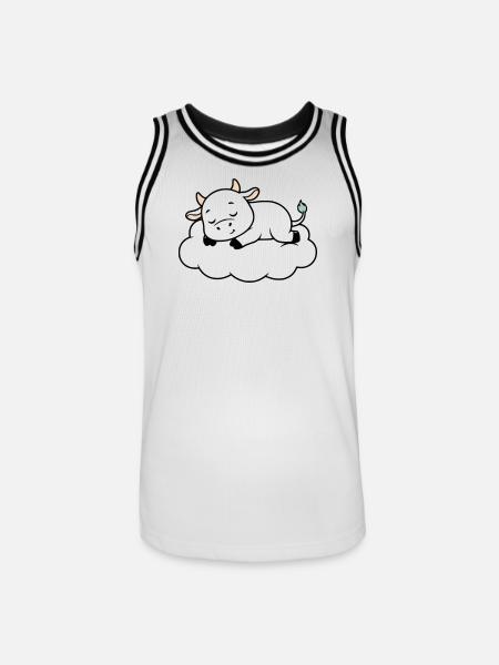 Sleeping Cow Cloud Dream Baby - Men's Basketball Jersey - white/black
