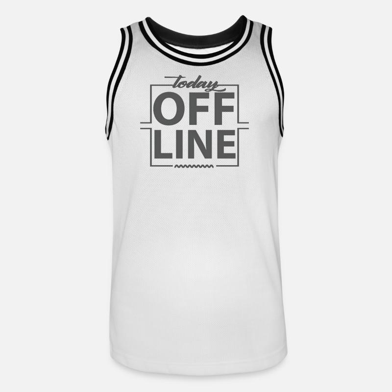 Today Offline Design Statement Spruch Minimal - Männer Basketball-Trikot - Weiß/Schwarz