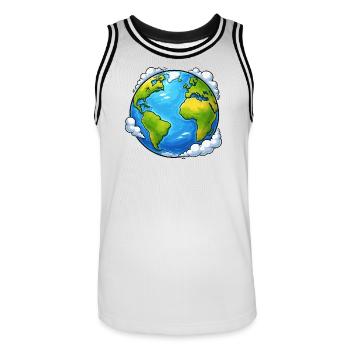 Erde Welt Planet - Männer Basketball-Trikot - Weiß/Schwarz - Vorne - AI Model Male 185 dark (185cm)