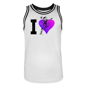 Idée simple de handball pour les femmes - Maillot de basket Homme - blanc/noir - Devant - AI Model Male 185 dark (185cm)