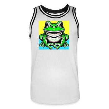 Frosch - Männer Basketball-Trikot - Weiß/Schwarz - Vorne - AI Model Male 185 dark (185cm)