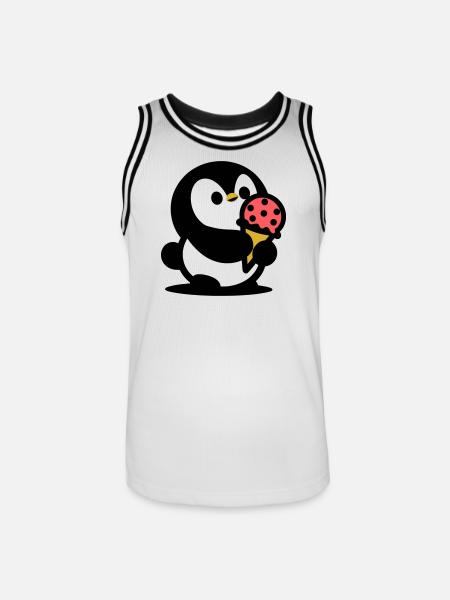 Kleiner Pinguin mit Eis - Men's Basketball Jersey - white/black