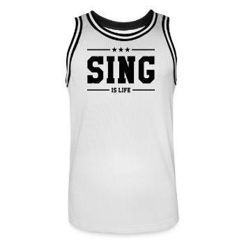 Chanter c'est la Vie - Maillot de basket Homme - blanc/noir - Devant - AI Model Male 185 dark (185cm)
