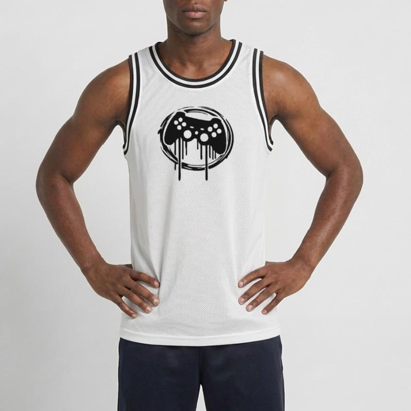 Gaming Controller Circle Pattern Men's Basketball Jersey
