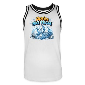 Après Ski Team Berglandschaft - Männer Basketball-Trikot - Weiß/Schwarz - Vorne - AI Model Male 185 dark (185cm)