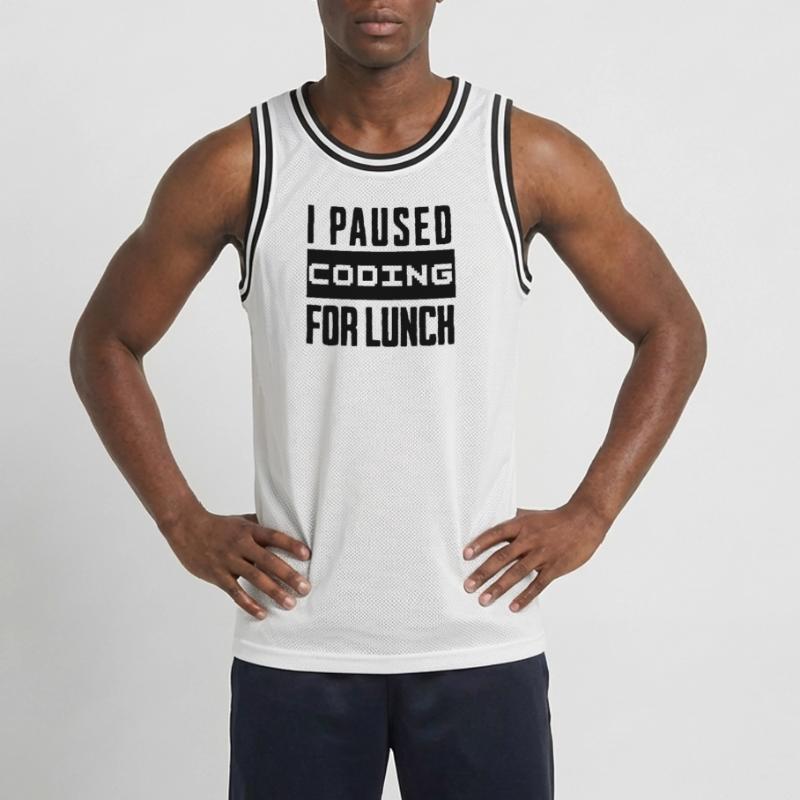Nerd Coding , I Paused Coding for Lunch Männer Basketball-Trikot