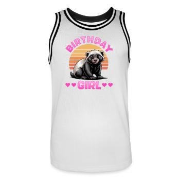 Funny Honey Badger - Männer Basketball-Trikot - Weiß/Schwarz - Vorne - AI Model Male 185 dark (185cm)