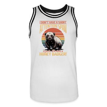 Funny Honey Badger - Männer Basketball-Trikot - Weiß/Schwarz - Vorne - AI Model Male 185 dark (185cm)