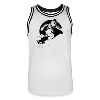 Snowboarder - Männer Basketball-Trikot - Weiß/Schwarz - Vorne - AI Model Male 185 dark (185cm)