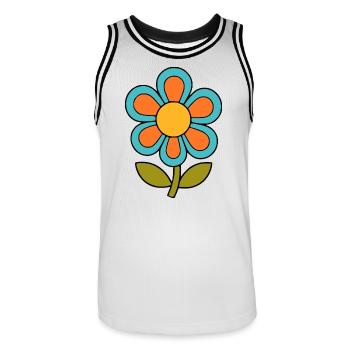 70s flower pattern retro flowerpower - Men's Basketball Jersey - white/black - Front - AI Model Male 185 dark (185cm)