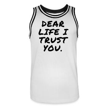 Dear Life I Trust You - Männer Basketball-Trikot - Weiß/Schwarz - Vorne - AI Model Male 185 dark (185cm)