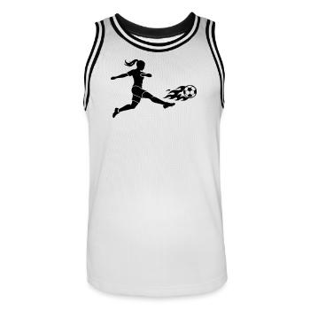 Silhouette féminine de football - Maillot de basket Homme - blanc/noir - Devant - AI Model Male 185 dark (185cm)