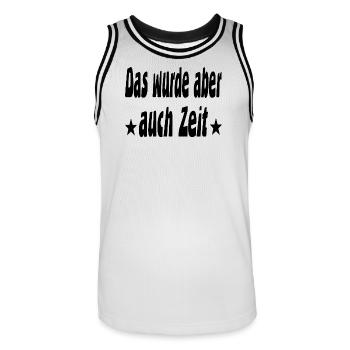 Zeit - Männer Basketball-Trikot - Weiß/Schwarz - Vorne - AI Model Male 185 dark (185cm)