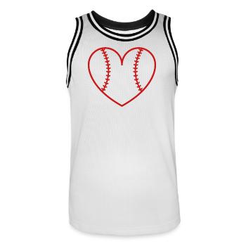 Cœur du baseball softball - Maillot de basket Homme - blanc/noir - Devant - AI Model Male 185 dark (185cm)