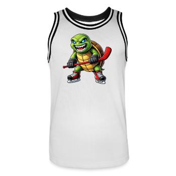 Aggressive Schildkröte Eishockey Spieler Horror - Men's Basketball Jersey - white/black - Front - AI Model Male 185 dark (185cm)