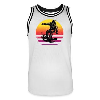 Un motif juste pour le snowboard - Maillot de basket Homme - blanc/noir - Devant - AI Model Male 185 dark (185cm)