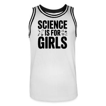 Wissenschaft ist für Mädchen - Männer Basketball-Trikot - Weiß/Schwarz - Vorne - AI Model Male 185 dark (185cm)