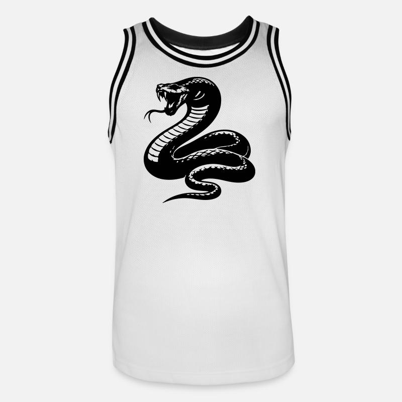 Snake Python Silhouette - Men's Basketball Jersey - white/black