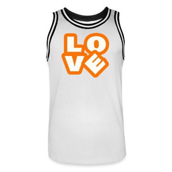 Amour - Maillot de basket Homme - blanc/noir - Devant - AI Model Male 185 dark (185cm)