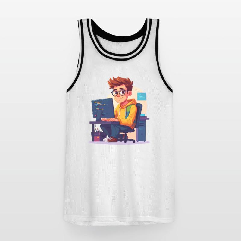 Programmierer oder Nerd Männer Basketball-Trikot