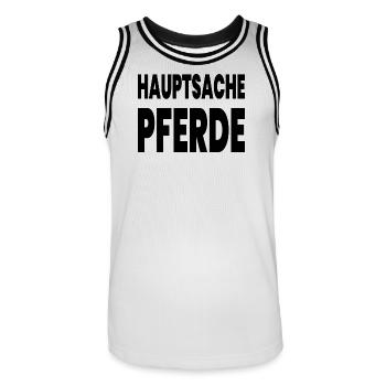 horses - Men's Basketball Jersey - white/black - Front - AI Model Male 185 dark (185cm)